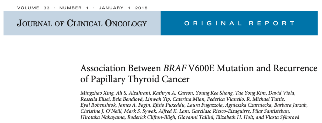 BRAF V600E θηλώδης καρκίνος θυρεοειδούς